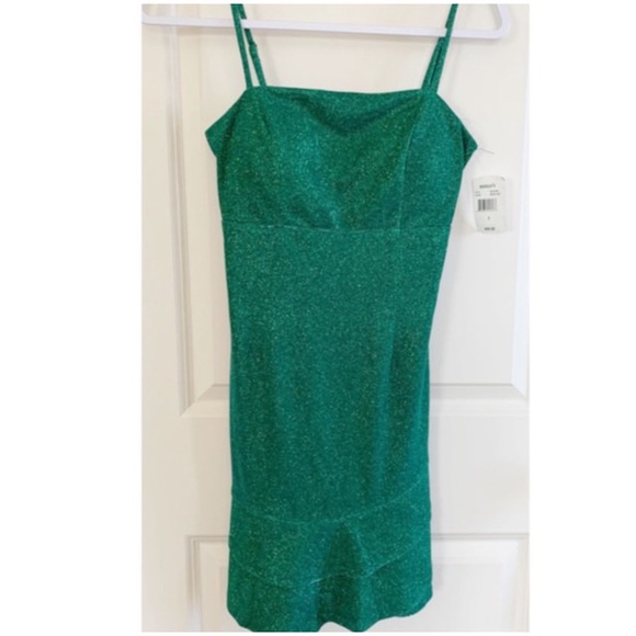 Green with Blue Shimmer Homecoming Dress, Mini, 5 - Picture 1 of 5